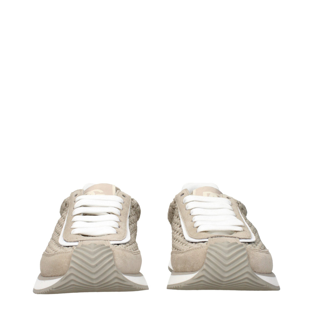Dolce &amp; Gabbana Beige Fabric Low Top Sneakers