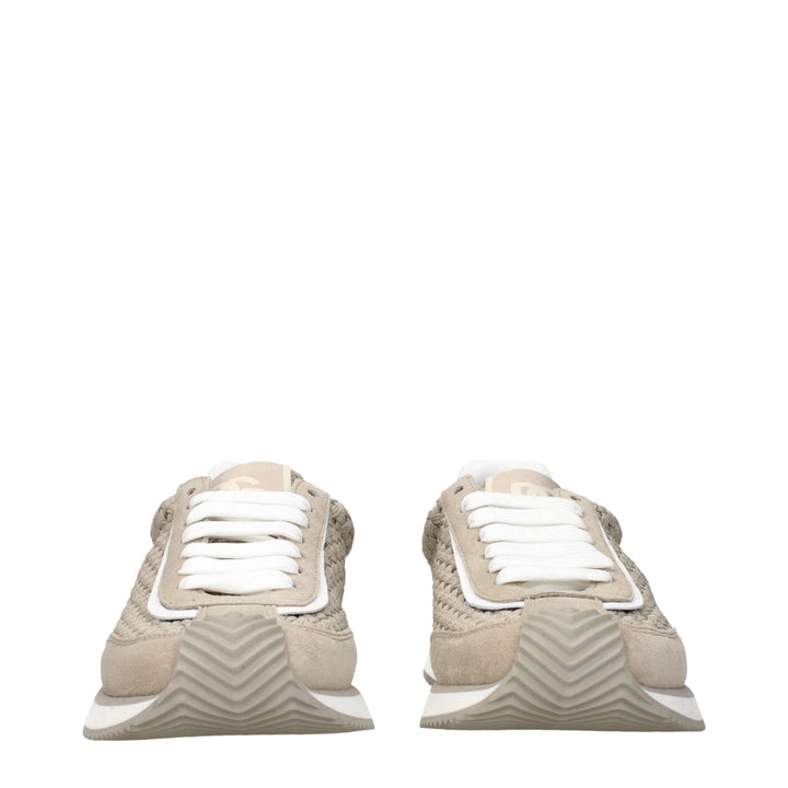 Dolce &amp; Gabbana Beige Fabric Low Top Sneakers