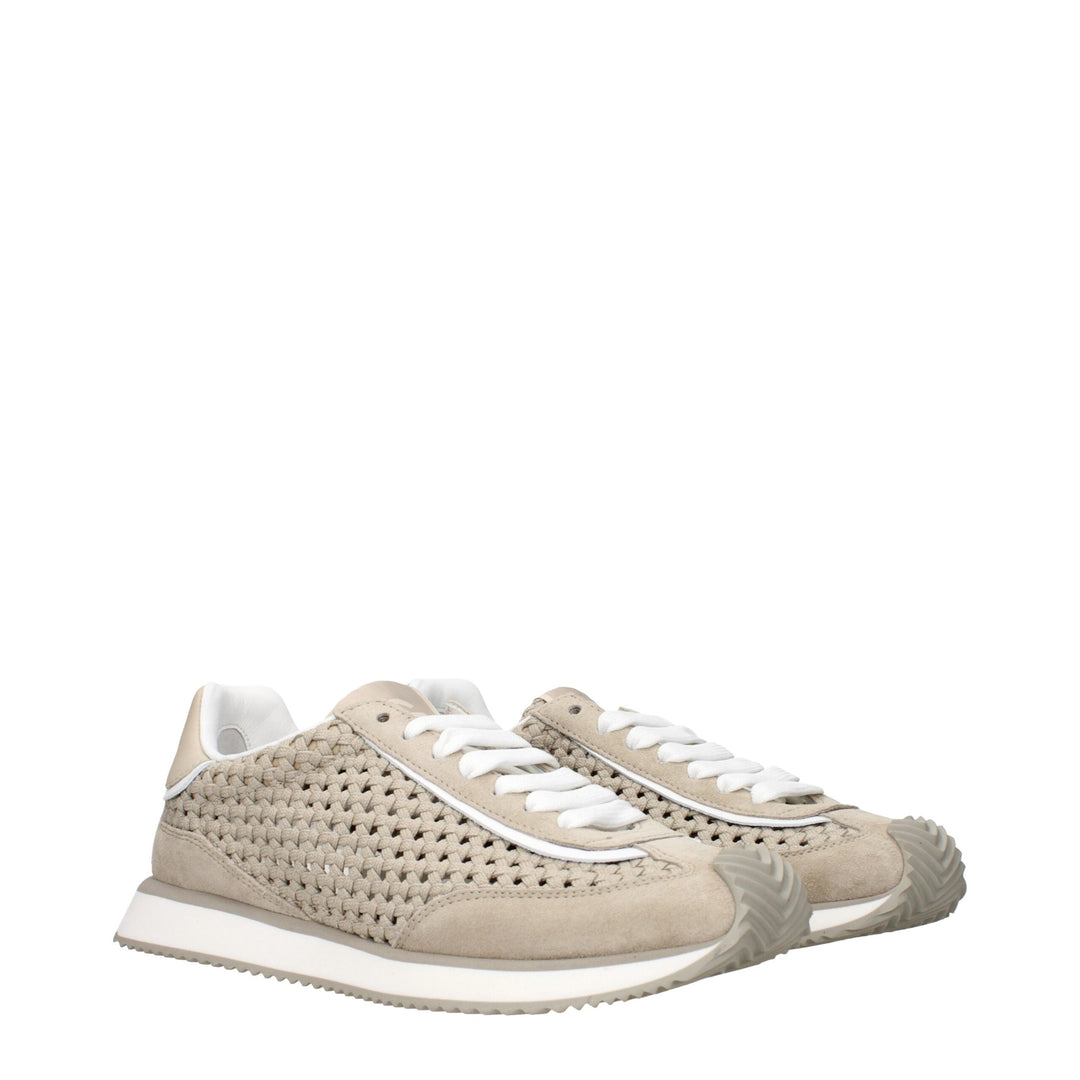 Dolce &amp; Gabbana Beige Fabric Low Top Sneakers