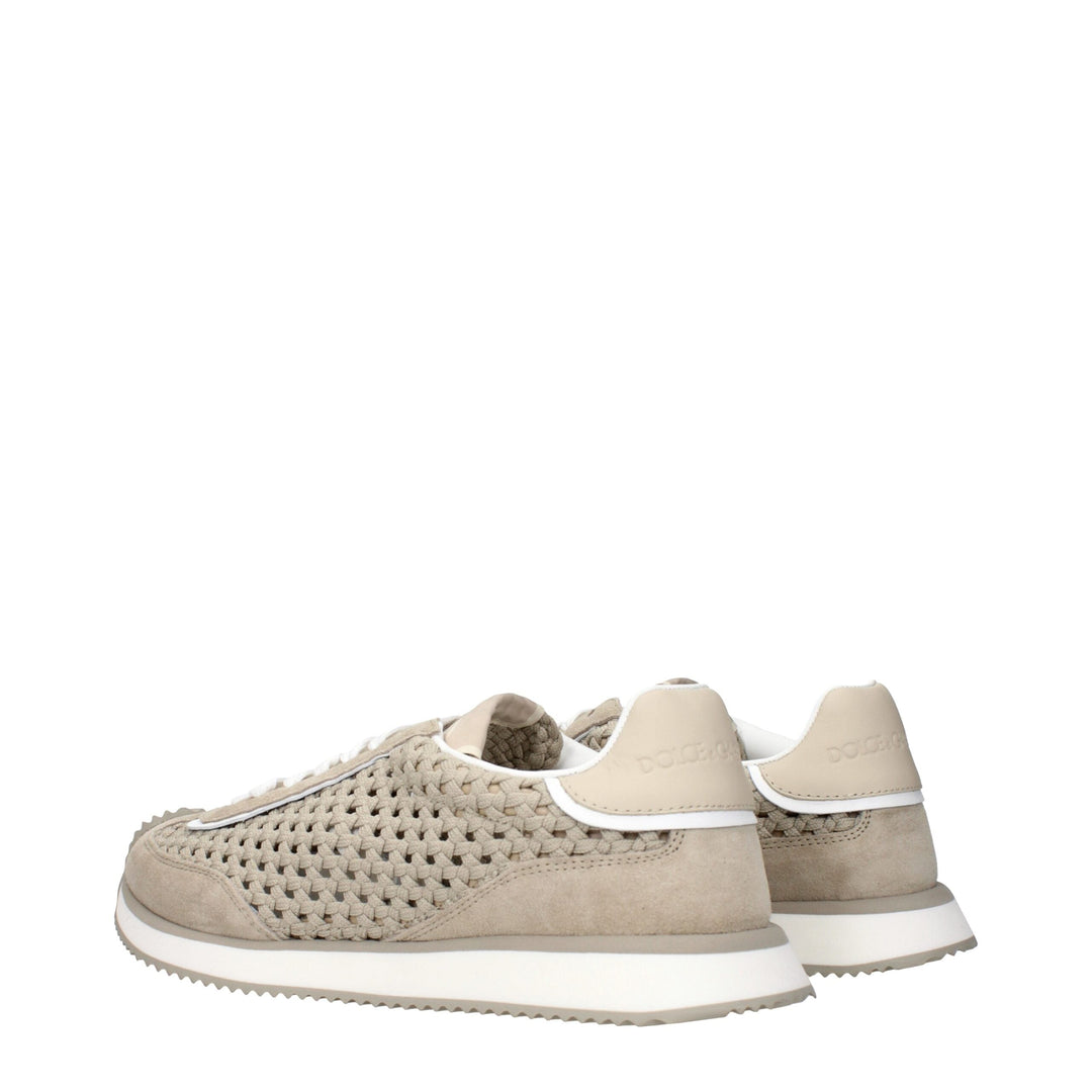Dolce &amp; Gabbana Beige Fabric Low Top Sneakers