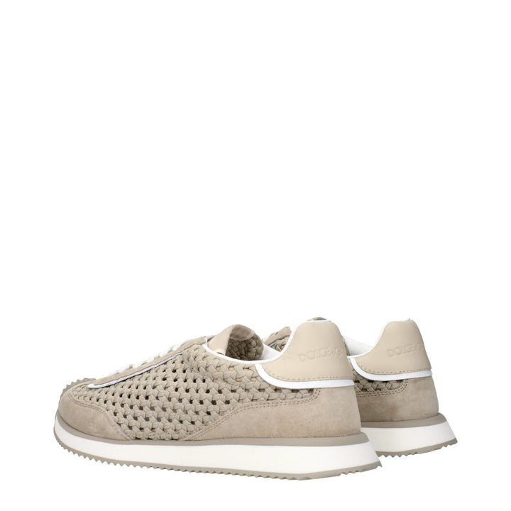 Dolce &amp; Gabbana Beige Fabric Low Top Sneakers
