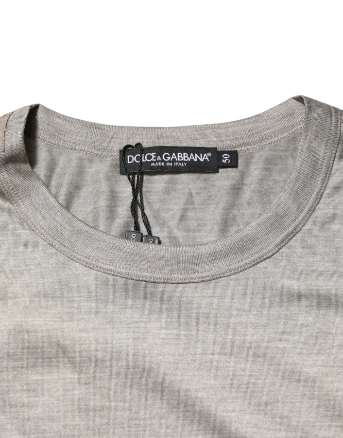 Dolce & Gabbana Beige Hazelnut Cotton Shortsleeve Shirt T-shirt