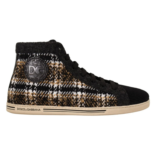Dolce Gabbana Beige High Tops Showcasing Bold Logo Details &