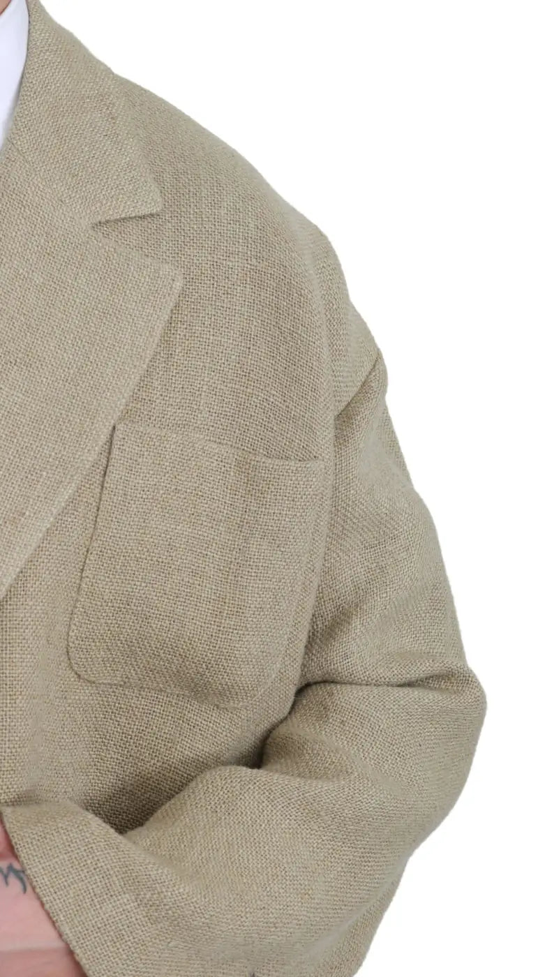 Dolce &amp; Gabbana Beige Jacket Coat 100% Jute Blazer