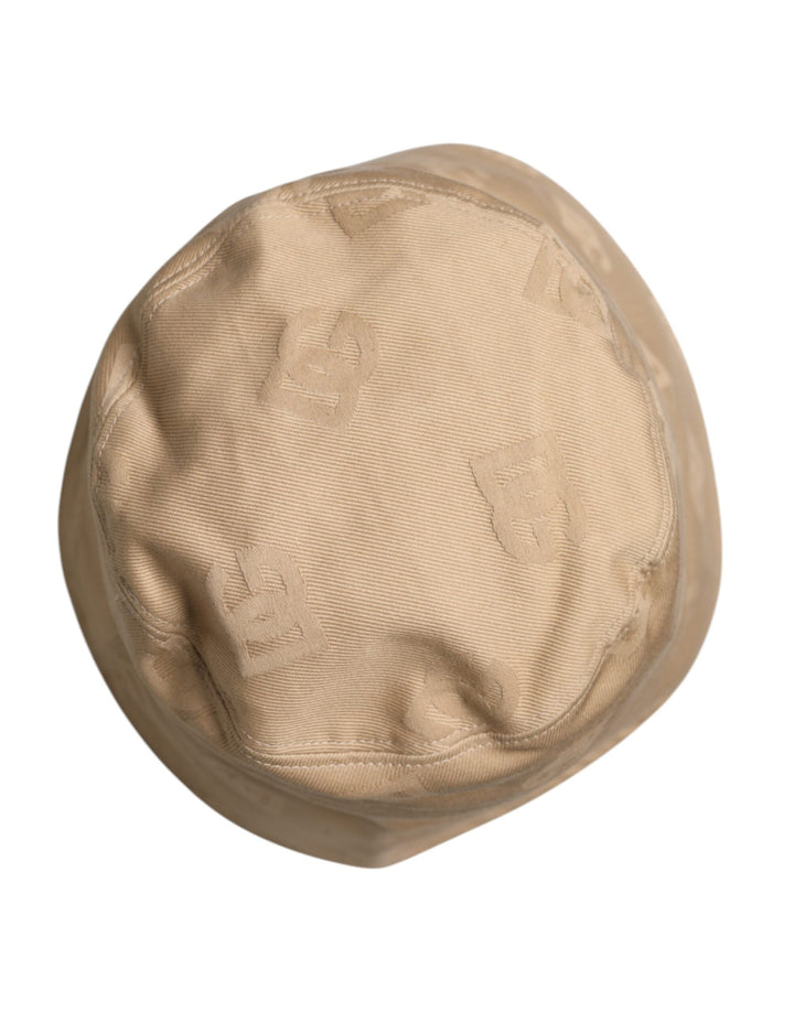 Dolce &amp; Gabbana Beige Logo Monogram Cotton Bucket Cap