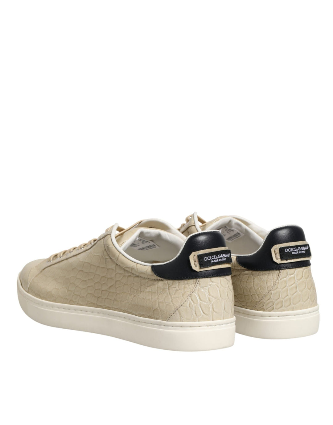 Dolce &amp; Gabbana Beige London Low Top Leather Sneakers Shoes