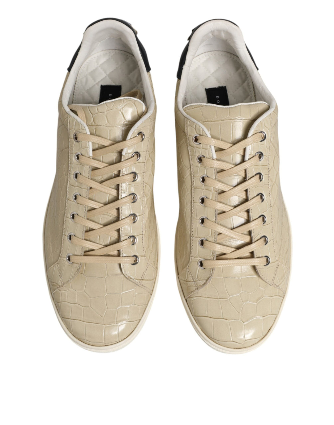 Dolce &amp; Gabbana Beige London Low Top Leather Sneakers Shoes