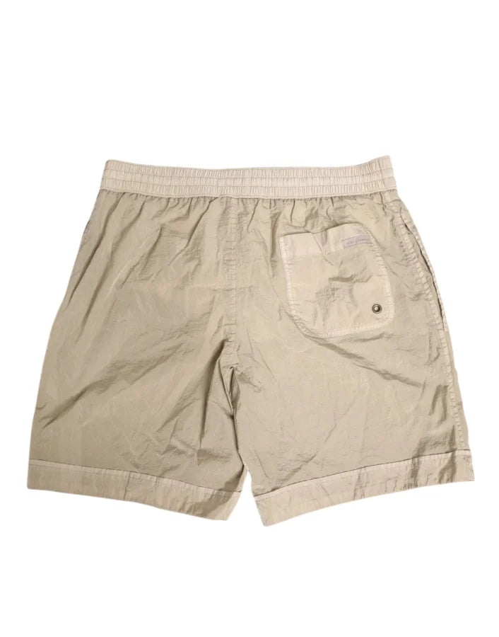 Dolce & Gabbana Beige Nylon Beachwear Men Boxer Short Swimwear