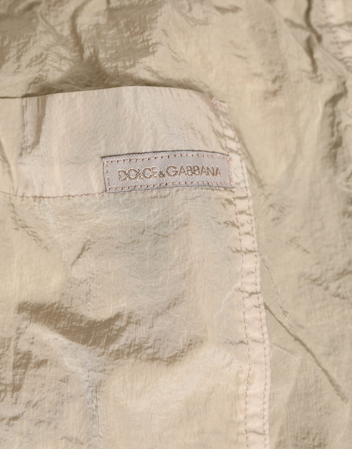 Dolce &amp; Gabbana Beige Nylon Beachwear Men Boxer Short Swimwear