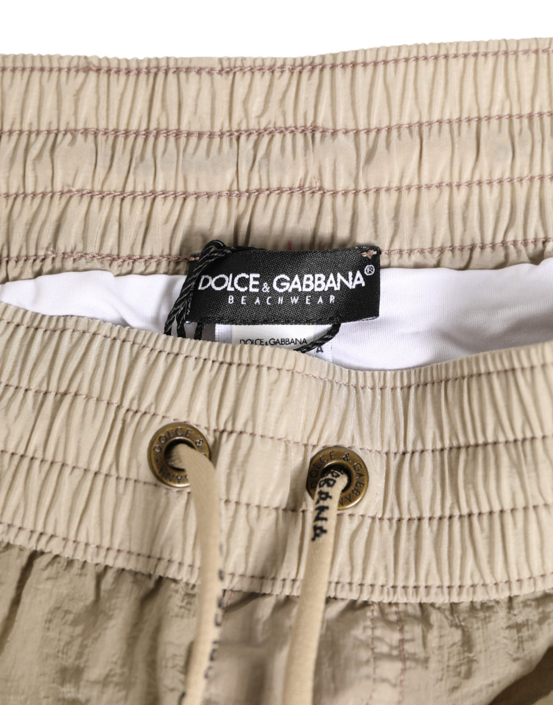 Dolce &amp; Gabbana Beige Nylon Beachwear Men Boxer Short Swimwear