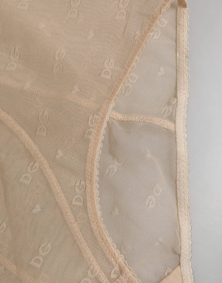 Dolce &amp; Gabbana Beige Nylon High Waist Girdle Panty Underwear