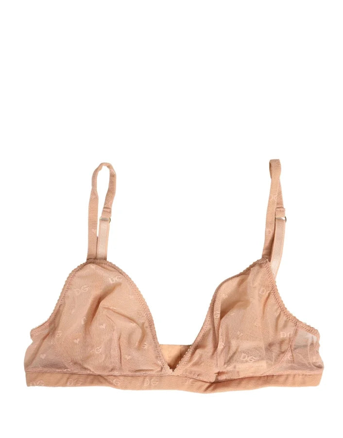 Dolce &amp; Gabbana Beige Nylon Stretch Soft Cup Brassiere Underwear