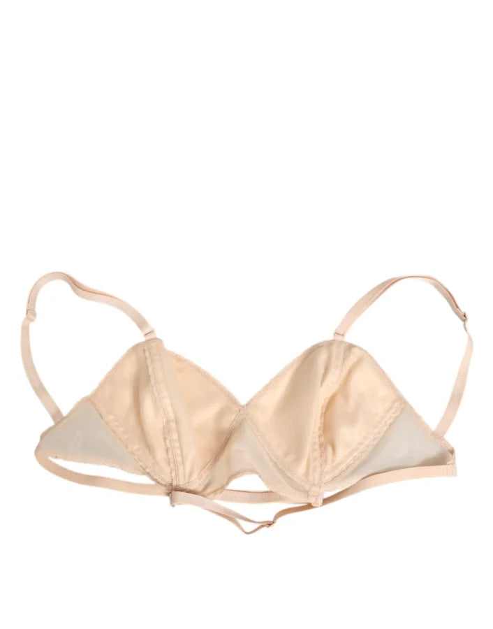 Dolce & Gabbana Beige Nylon Triangle Soft Cup Brassiere Underwear