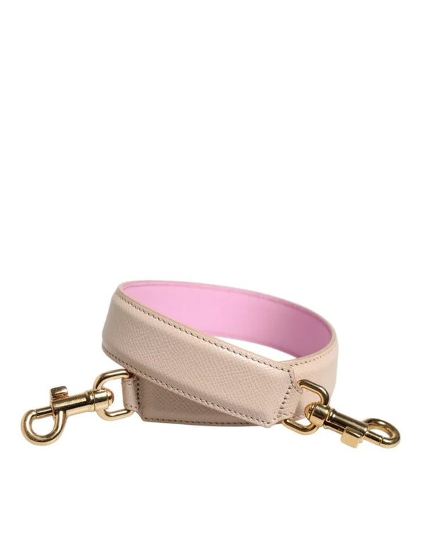 Dolce & Gabbana - Beige Pink Leather Handbag Accessory Shoulder Strap