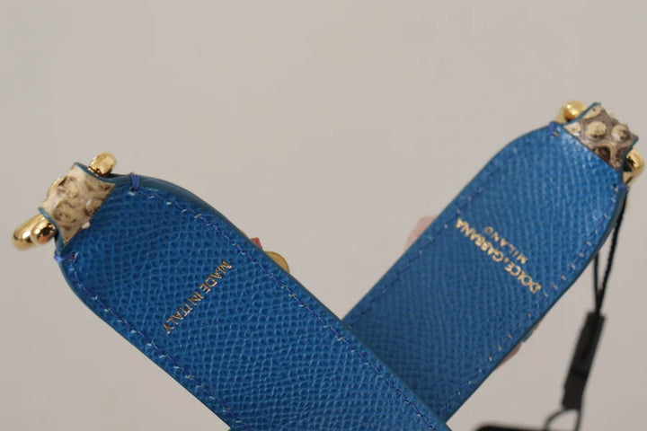 Dolce & Gabbana Beige Python Leather Floral Studded Shoulder Strap