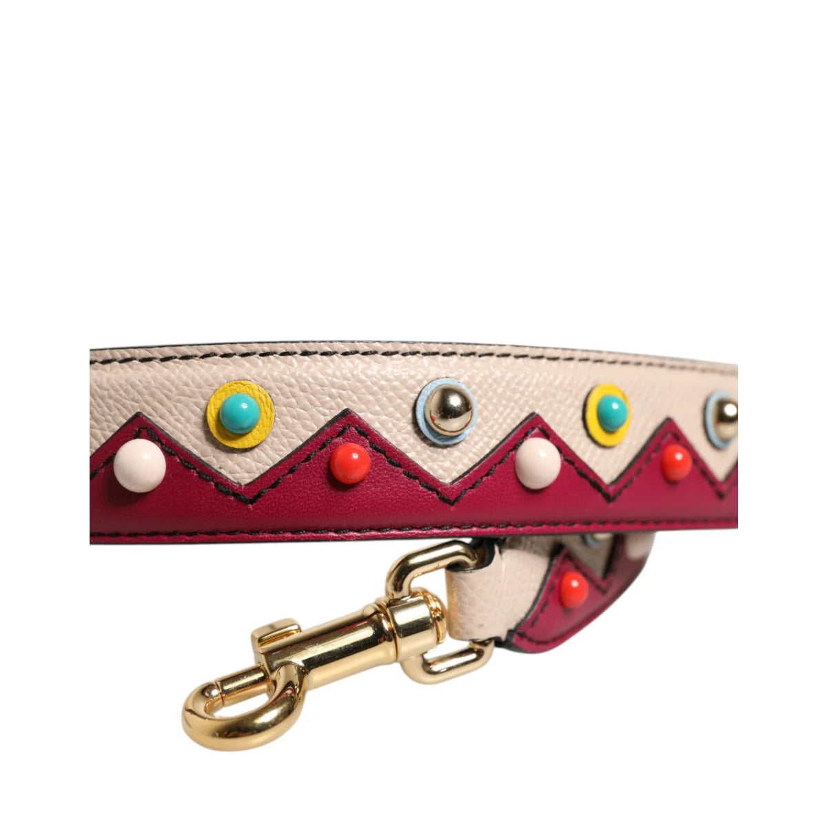 Dolce Gabbana Beige and Red Leather Shoulder Strap for Handbags &