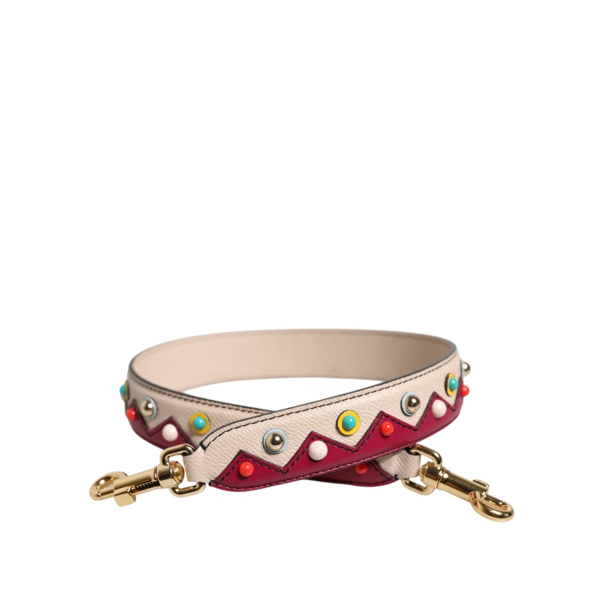 Dolce Gabbana Beige and Red Leather Shoulder Strap for Handbags &