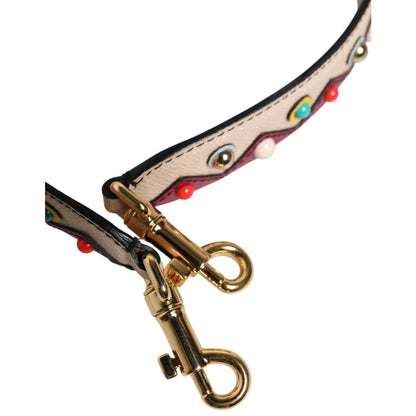 Dolce Gabbana Beige and Red Leather Shoulder Strap for Handbags &