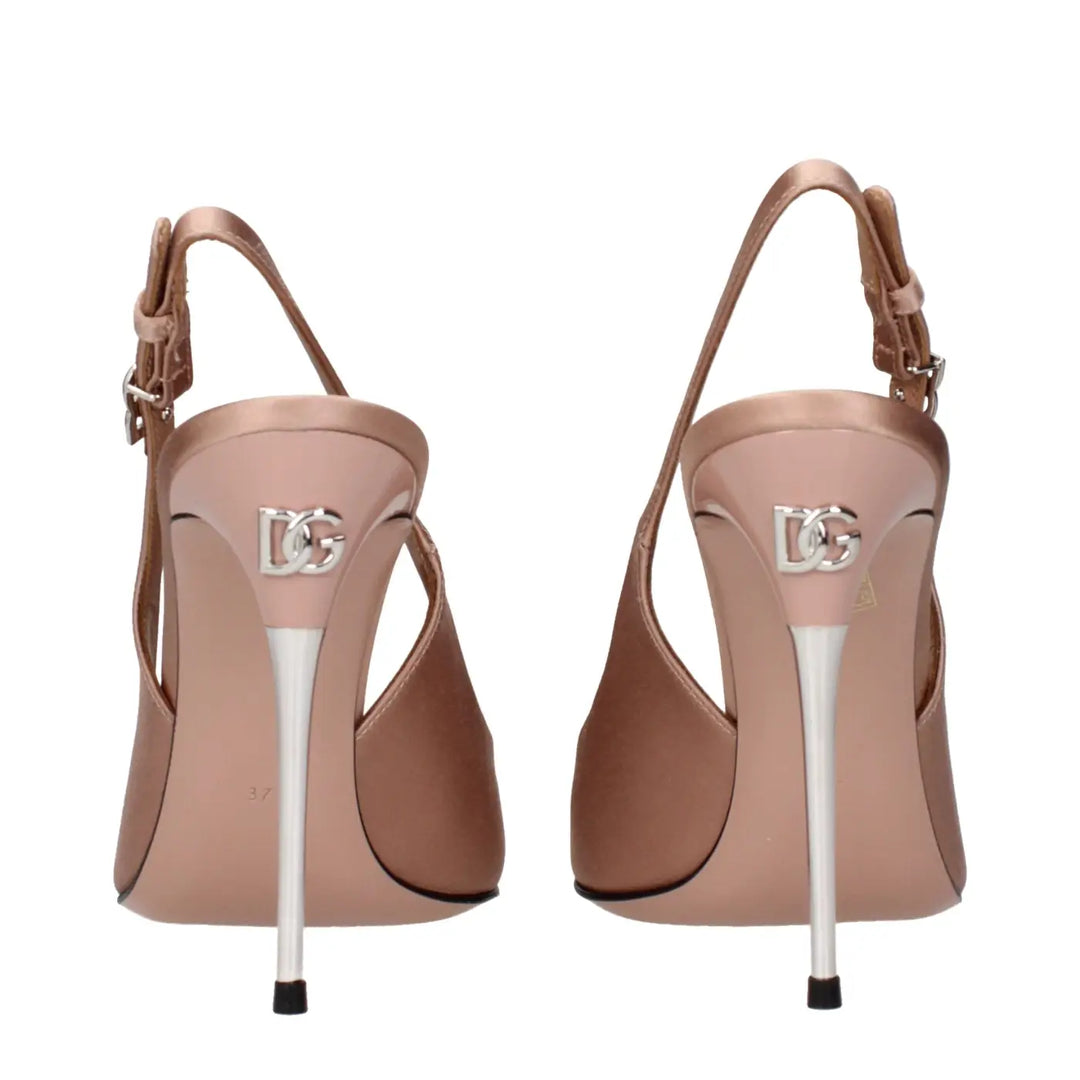 Dolce &amp; Gabbana Beige Satin High Heel Pumps