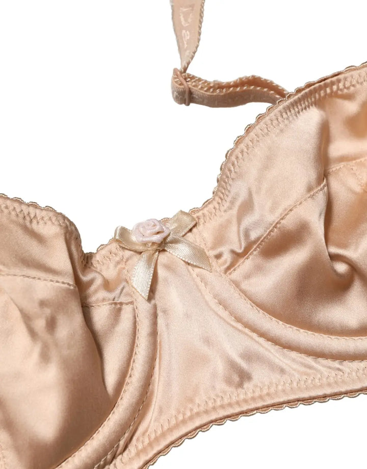 Dolce &amp; Gabbana Beige Semi-Pad Underwire Balconette Bra Underwear
