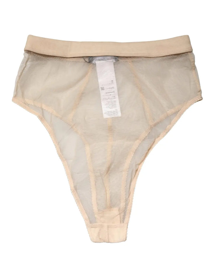 Dolce &amp; Gabbana Beige Silk Blend High Waist Brief Panty Underwear