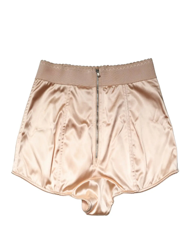 Dolce &amp; Gabbana Beige Silk Blend High Waist Girdle Panty Underwear