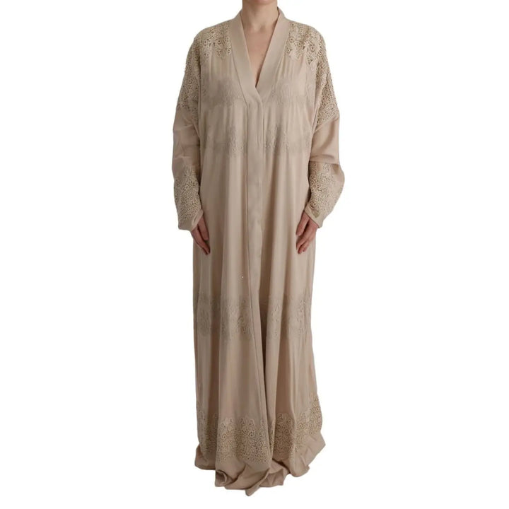 Dolce &amp; Gabbana Beige Silk Full-Length Jacket