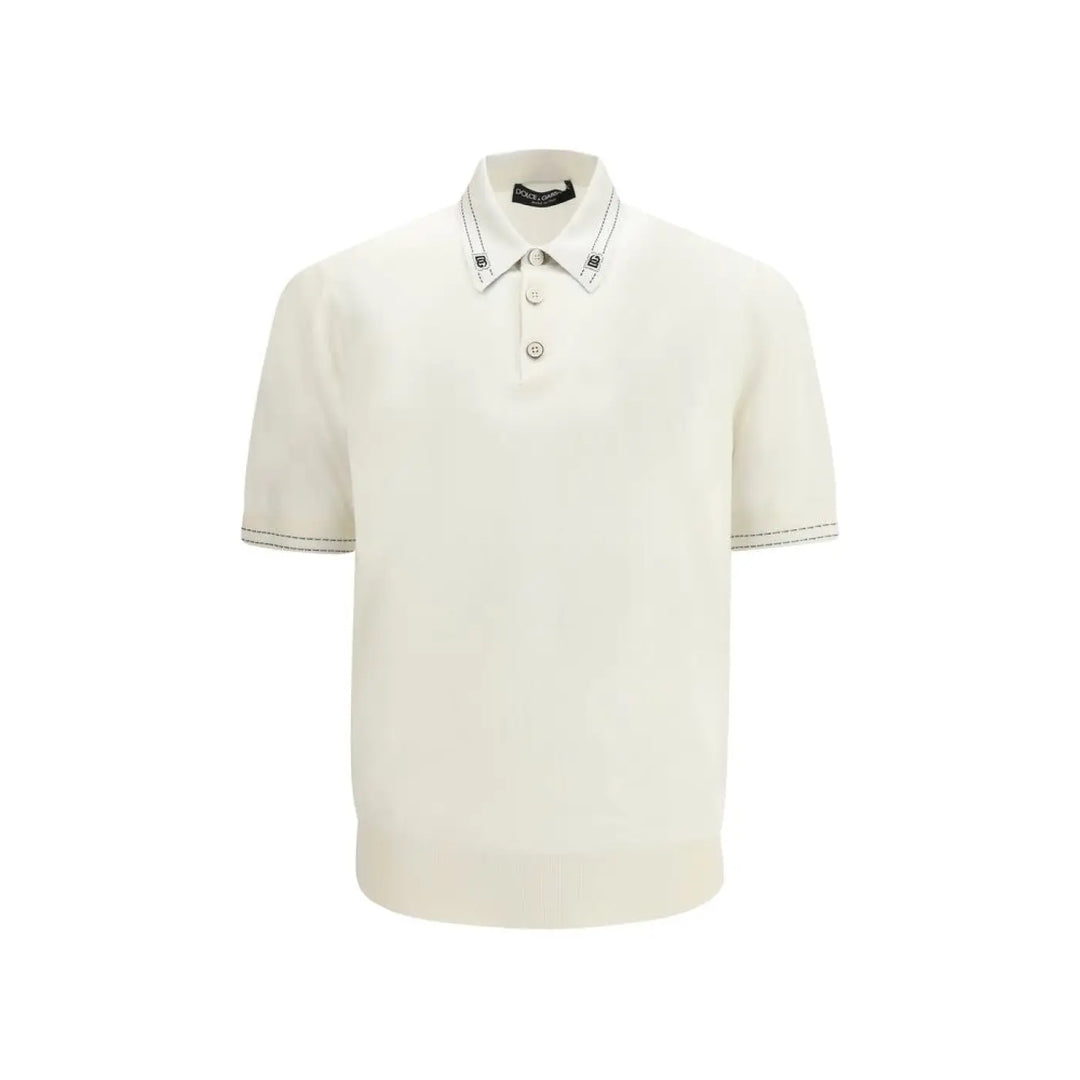 Dolce &amp; Gabbana Beige Silk Polo Shirt