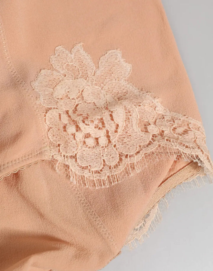 Dolce &amp; Gabbana Beige Silk Stretch High Waist Girdle Underwear