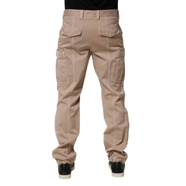 Dolce & Gabbana Beige Straight Cargo Chino Men Trouser Pants
