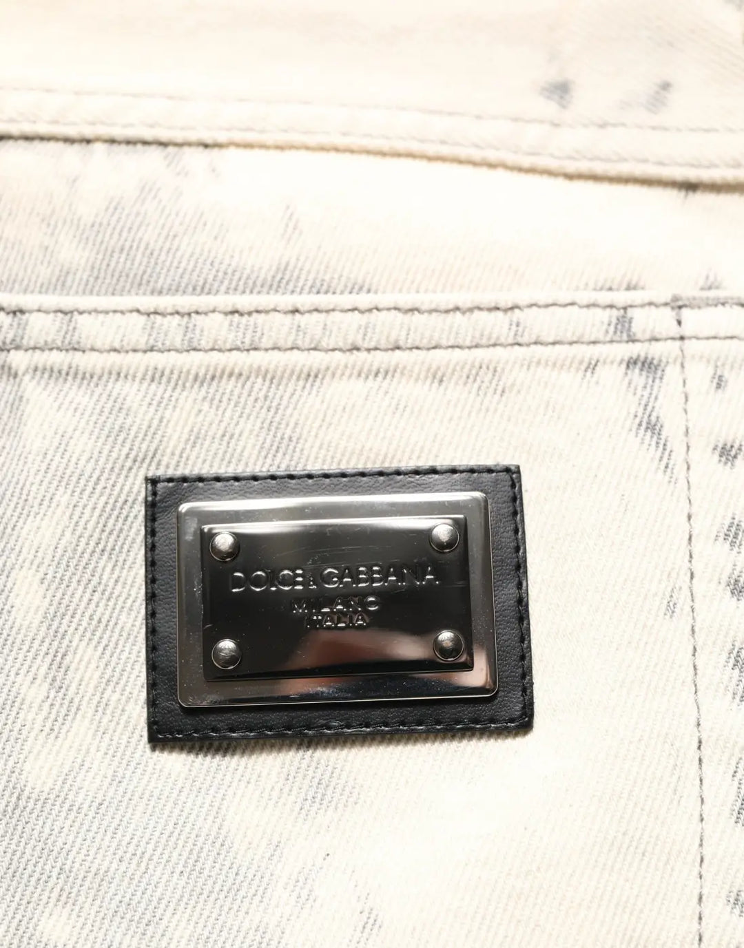 Dolce &amp; Gabbana Beige Tie Dye Cotton Straight Men Denim Jeans
