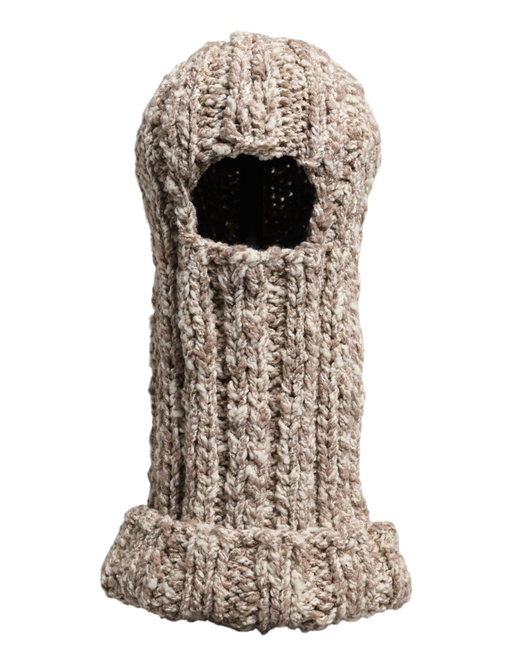 Dolce &amp; Gabbana Beige Wool Knitted Ski Mask Balaclava Hat