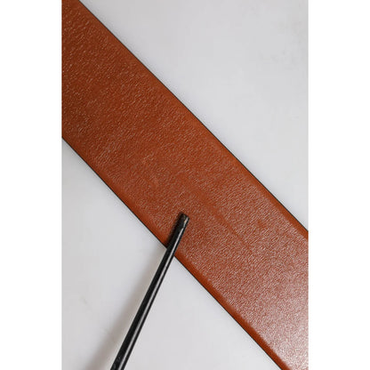 Dolce Gabbana Belt with Gold Metal Buckle in Luxurious Leather &