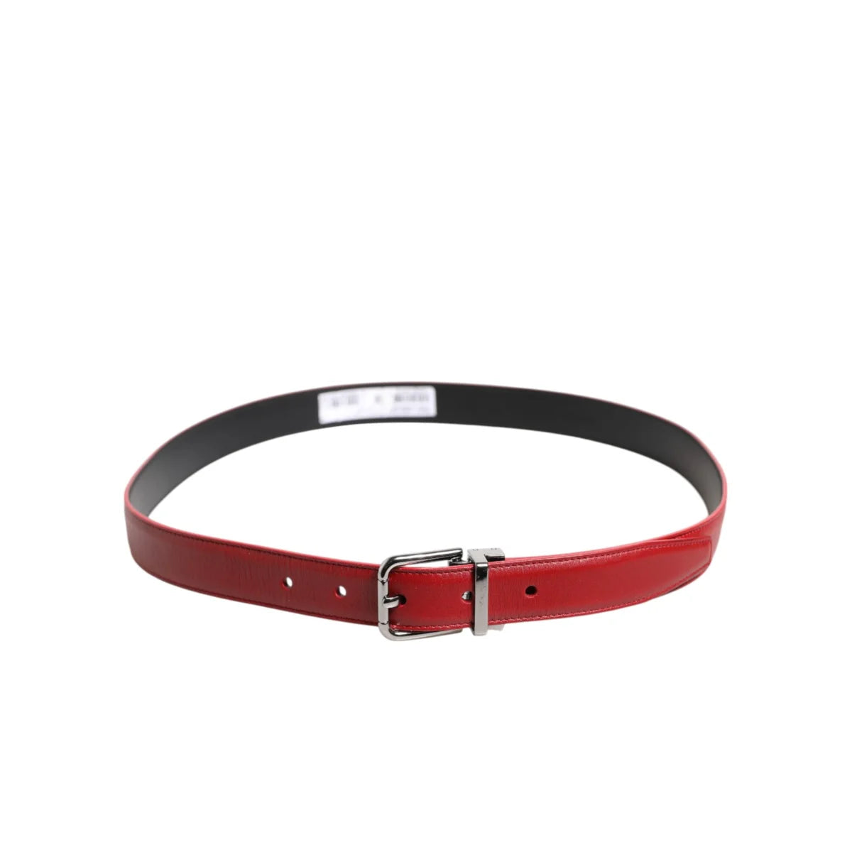 Dolce and Gabbana Belt High-Quality Leather with Metal Buckle Closure &