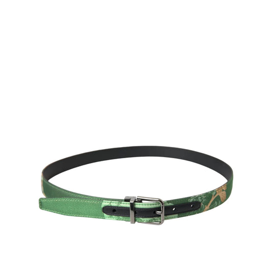 Dolce and Gabbana Belt in High-Quality Leather with Metal Buckle Closure &