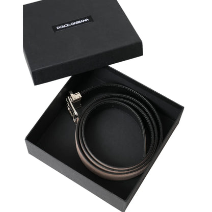 Dolce Gabbana Belt in Luxe Leather with Signature Metal Buckle &