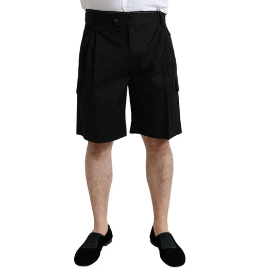 Dolce Gabbana Bermuda Cargo Shorts in Virgin Wool Elegance &