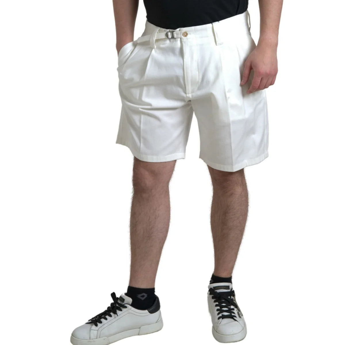 Dolce & Gabbana Bermuda Denim Shorts with Signature Button Closure