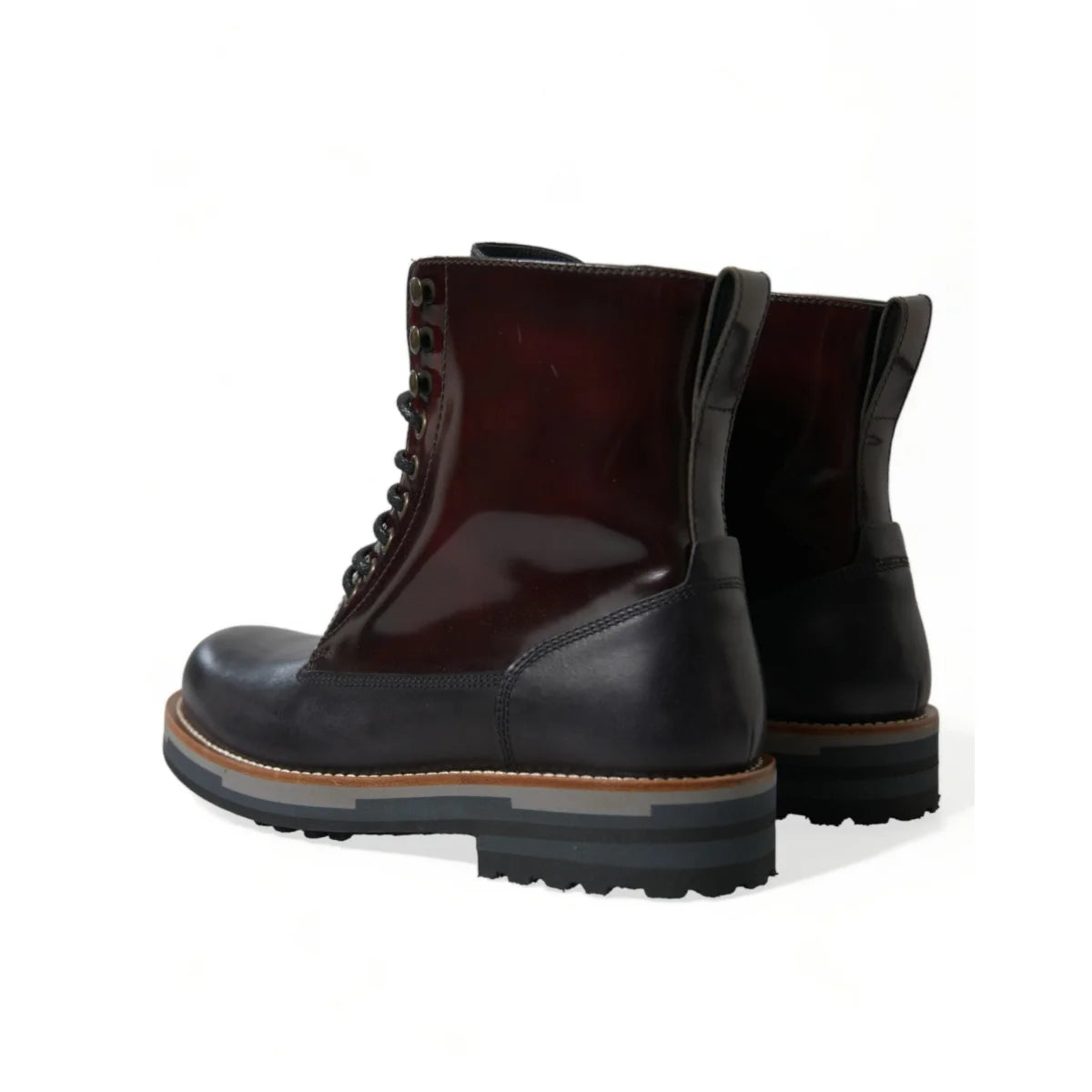 Dolce & Gabbana Bi Color Calf Leather Dress Boots Sizzle Rubber Sole