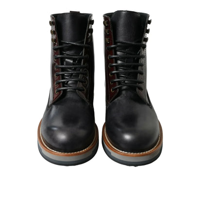 Dolce & Gabbana Bi Color Calf Leather Dress Boots Sizzle Rubber Sole