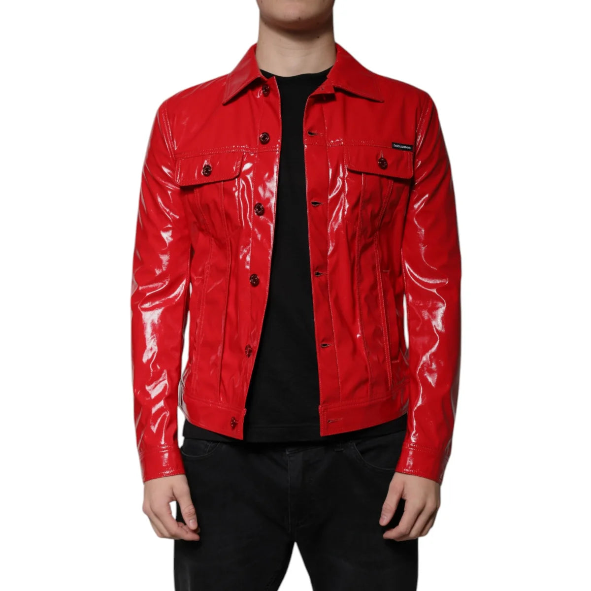Dolce Gabbana Biker Jacket Luxurious Collared Style for Trendsetters &