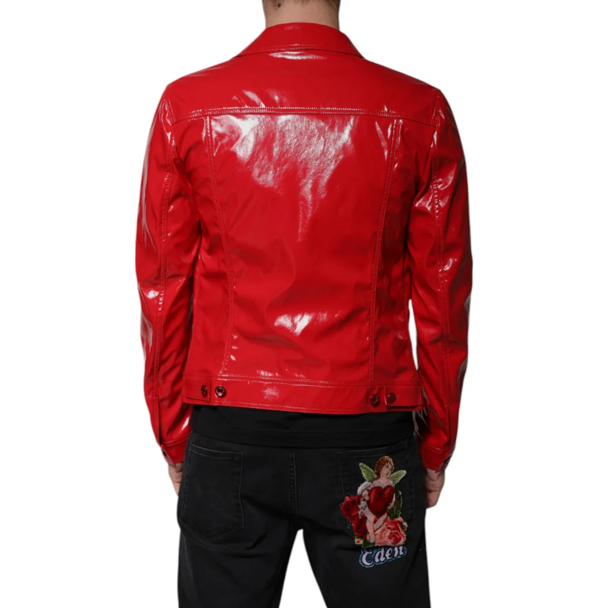 Dolce Gabbana Biker Jacket Luxurious Collared Style for Trendsetters &