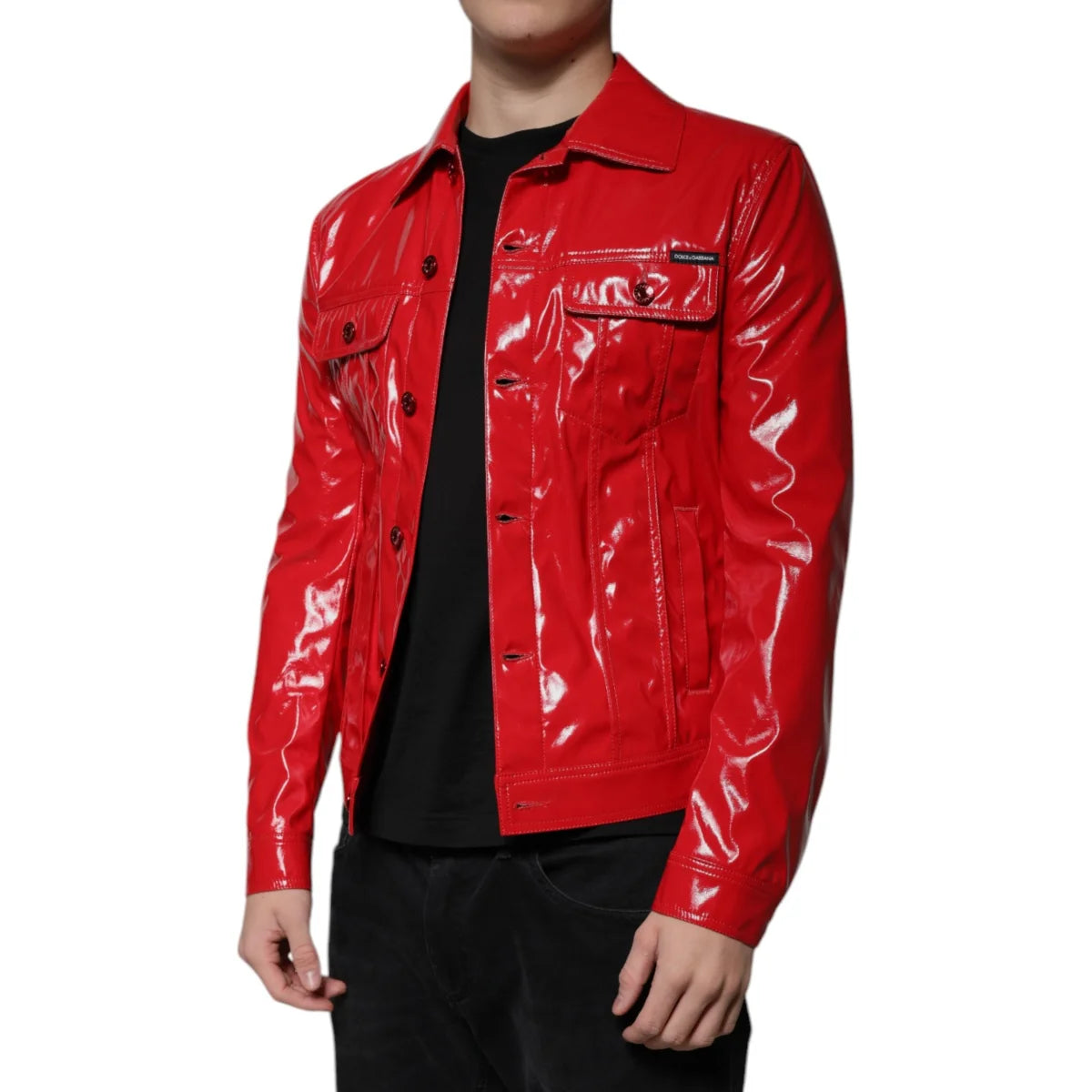 Dolce Gabbana Biker Jacket Luxurious Collared Style for Trendsetters &