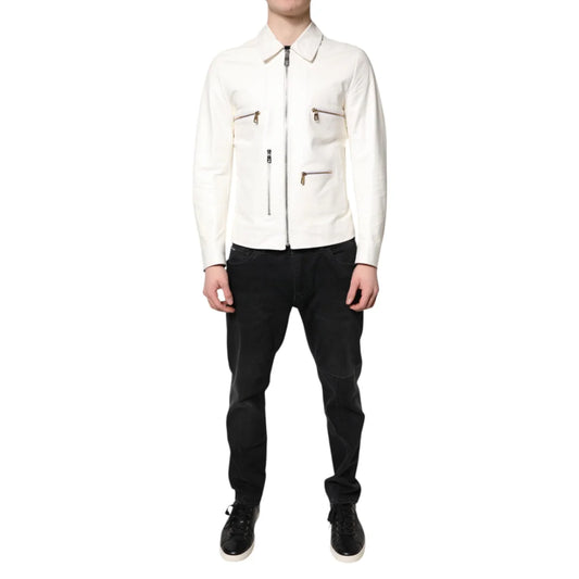Dolce Gabbana Biker Jacket Sleek Zip Style &