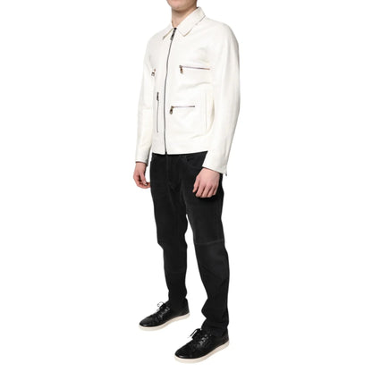 Dolce Gabbana Biker Jacket Sleek Zip Style &
