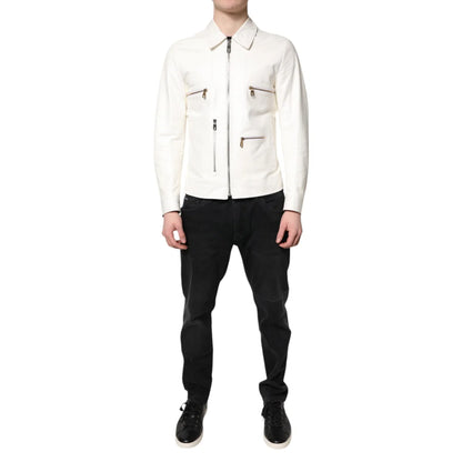 Dolce Gabbana Biker Jacket Sleek Zip Style &