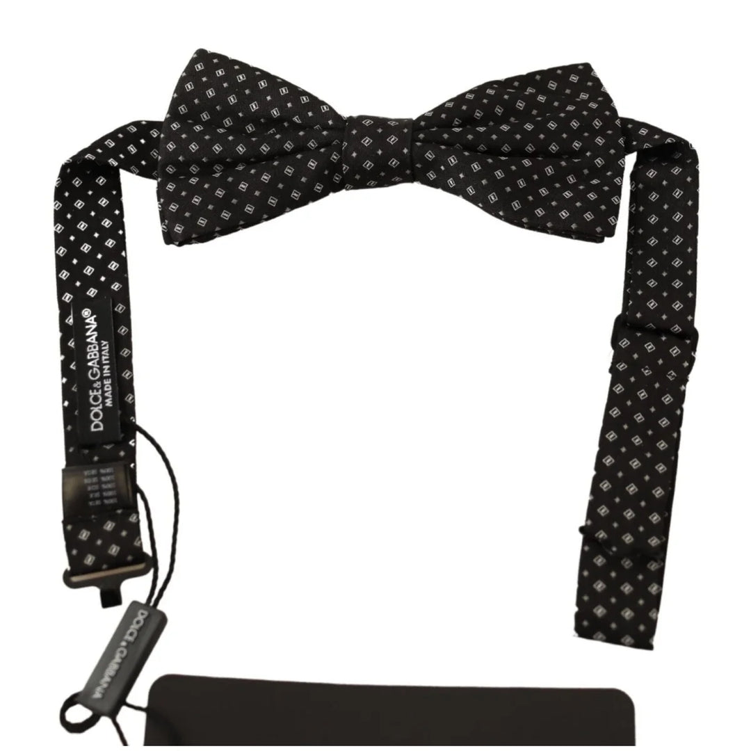 Dolce & Gabbana Black 100% Silk Adjustable Neck Papillon Tie