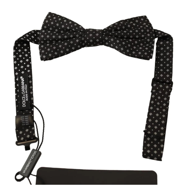 Dolce & Gabbana Black 100% Silk Adjustable Neck Papillon Tie