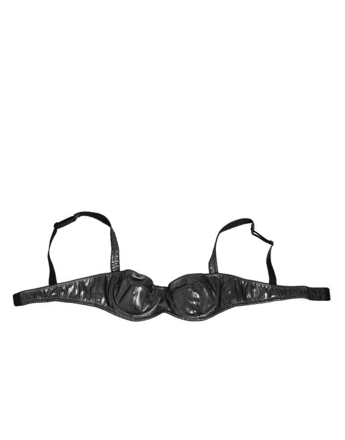 Dolce & Gabbana Black Acetate Stretch Balconette Bra Underwear