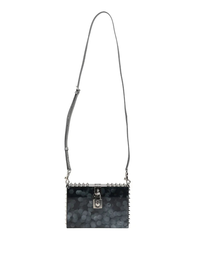 Dolce & Gabbana Black Acrylic Plexiglass Studded DOLCE BOX Clutch Bag